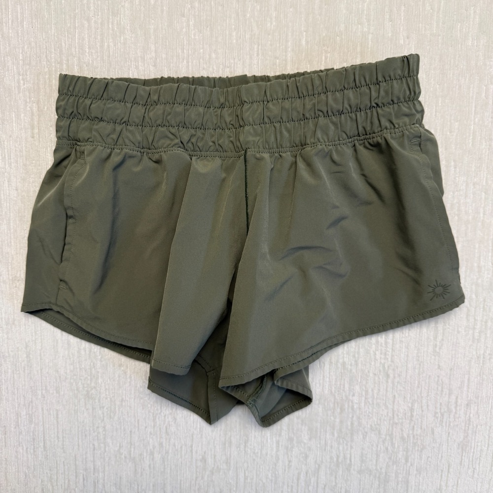 Offline by Aerie Real Good Athletic Shorts Womens 2XS Olive Green Lined XXS